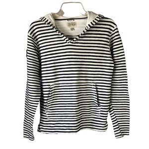 Women's Lucky Brand Blue and White Stripe Nautical Pullover Hoodie. Size Large